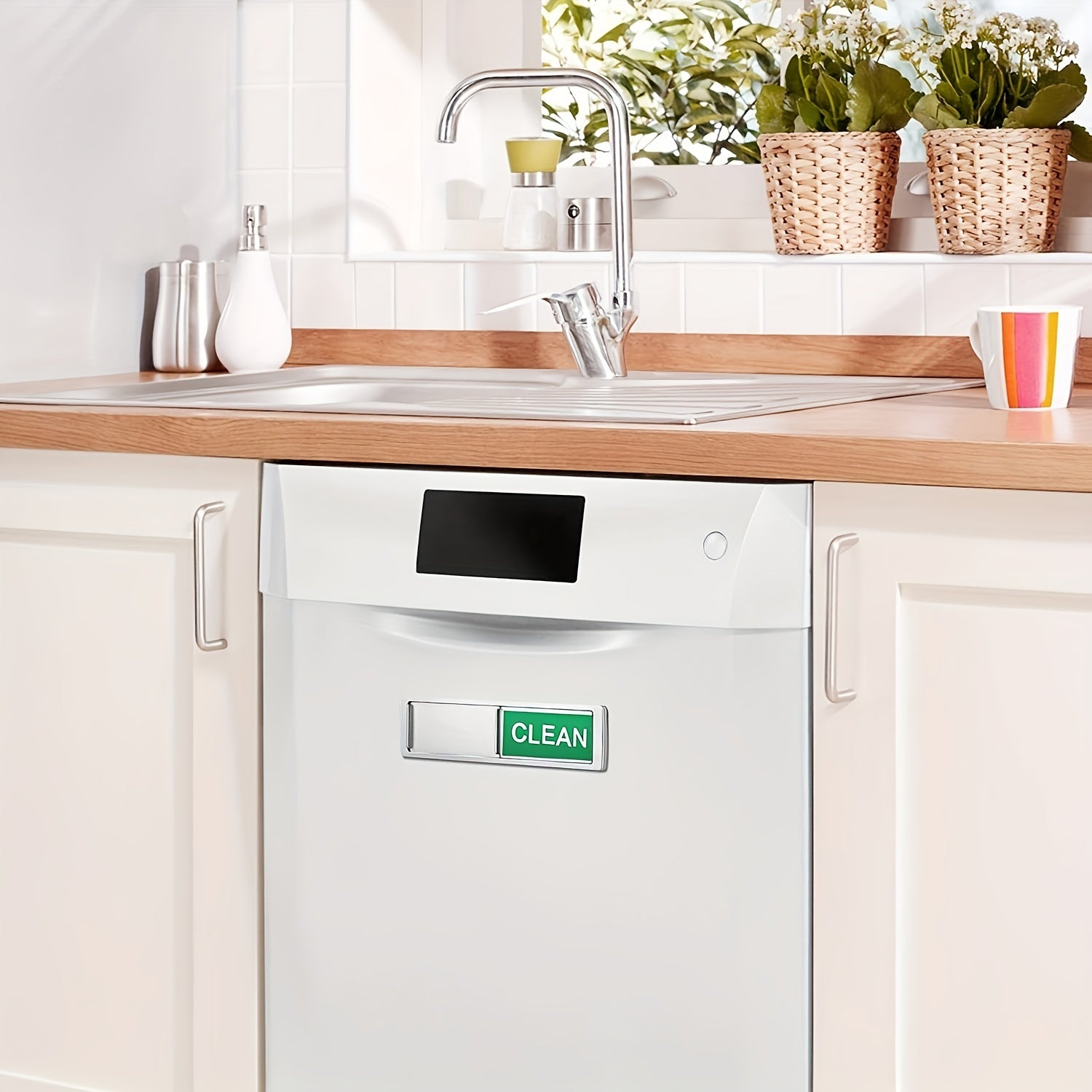 Cartel magnético reversible para lavavajillas con opciones de imán fuerte que no ralla o adhesivo