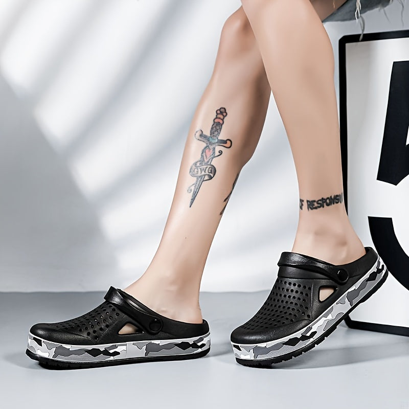 Men's Breathable Fabric Slip-On Clogs for Spring and Summer Non-Slip Casual Shoes