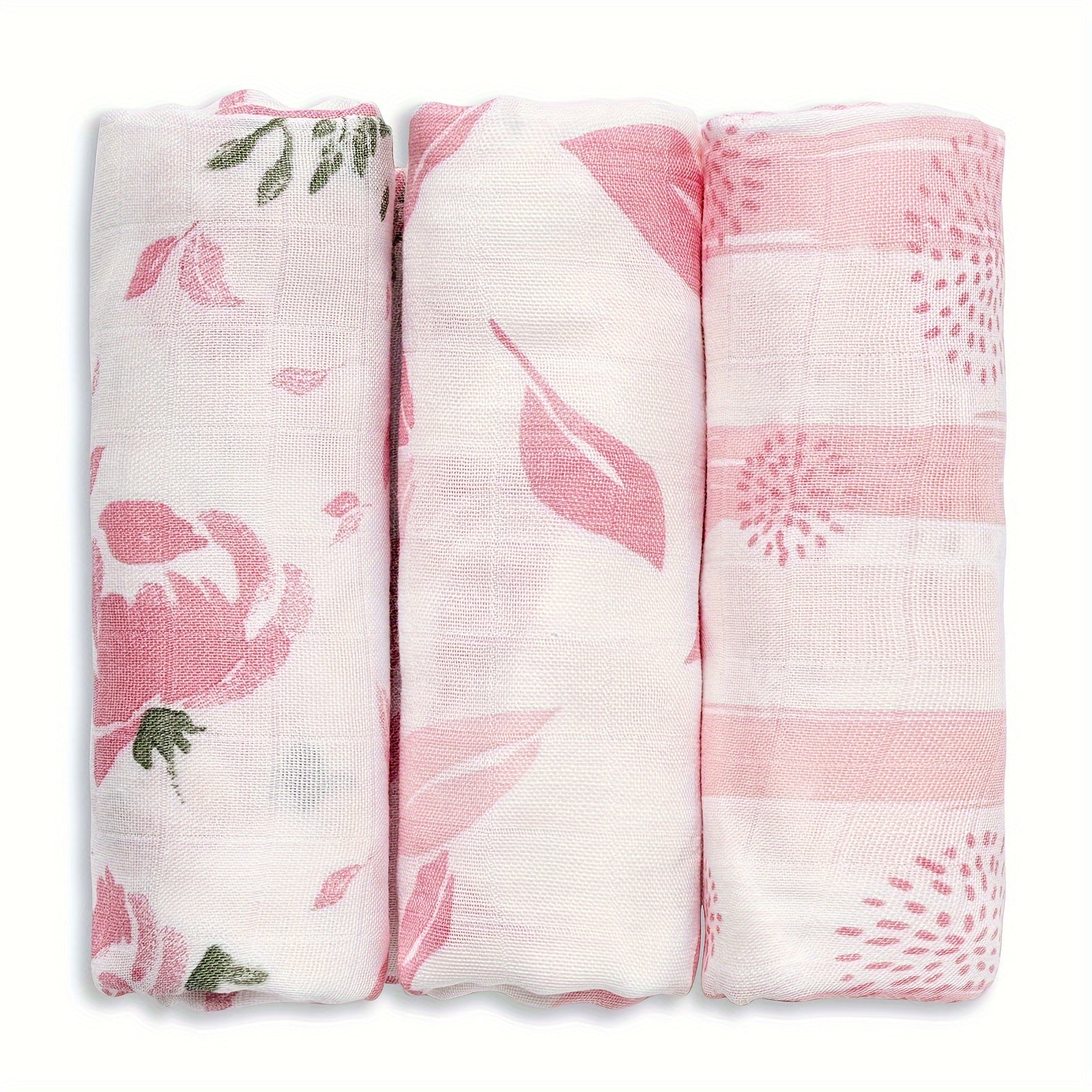 3-Pack Baby Muslin Swaddle Blankets 70x70cm Breathable Soft Gauze Nursing Cover