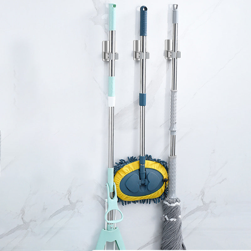 Juego de ganchos de pared de acero inoxidable para limpieza de alta resistencia, instalación fácil sin necesidad de golpes