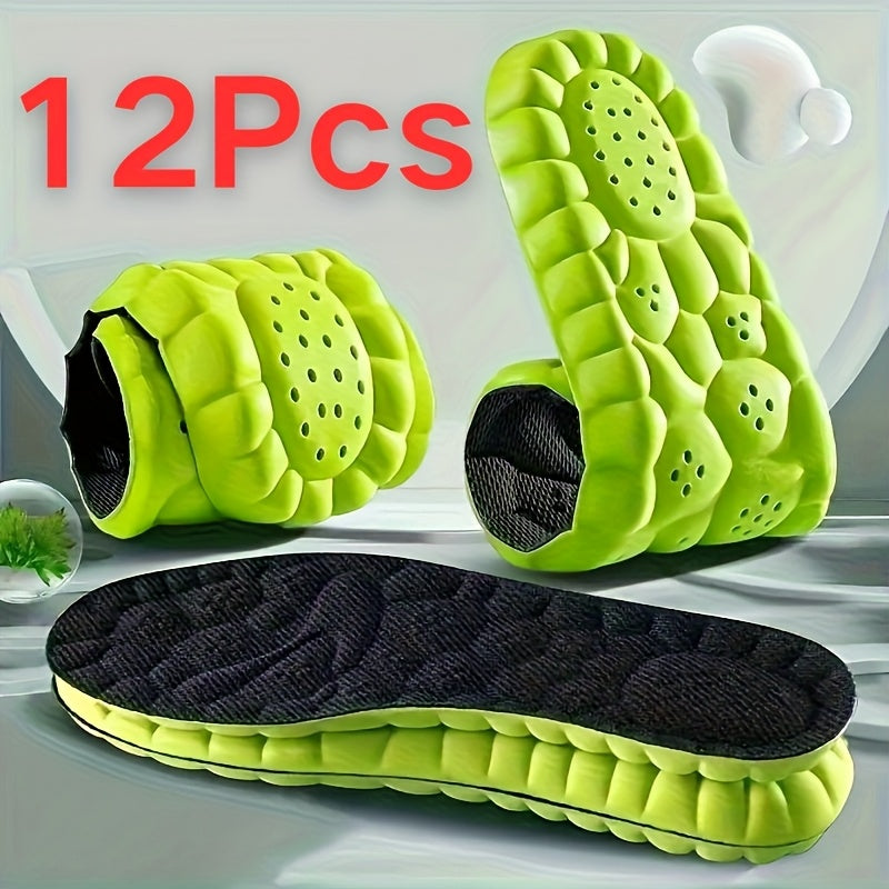 Unisex Breathable Elastic Insoles 12 Pairs Lightweight Comfortable