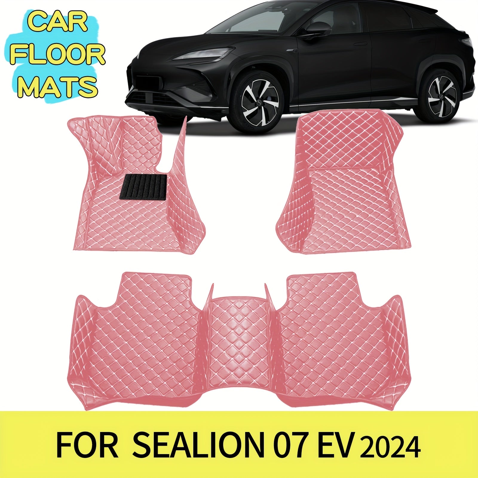 Luxury Car Floor Mats Set PU Leather for EV Left-Hand Drive Vehicles