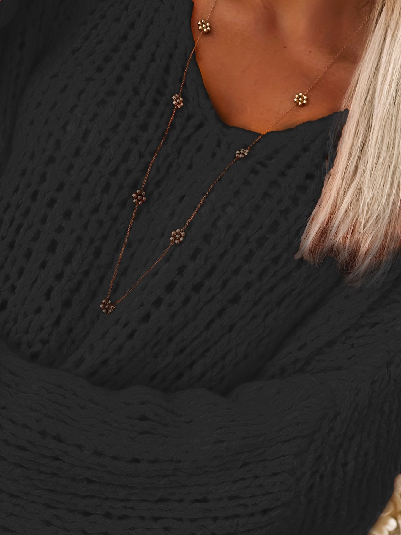 Plus Size Women's V Neck Long Sleeve Oversized Sweater Pullover