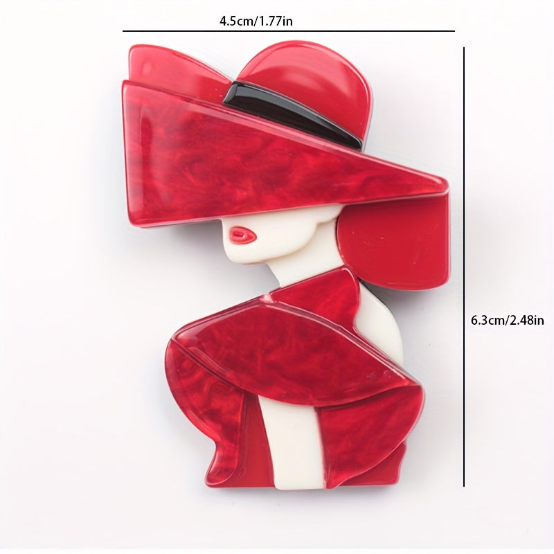 Zarif Vintage Ilhomlangan Akril Brosh Pin - Qiziqarli, Yagona Dizayn, Kiyimlar va Qiziqarli Aksessuarlar Uchun Ideal