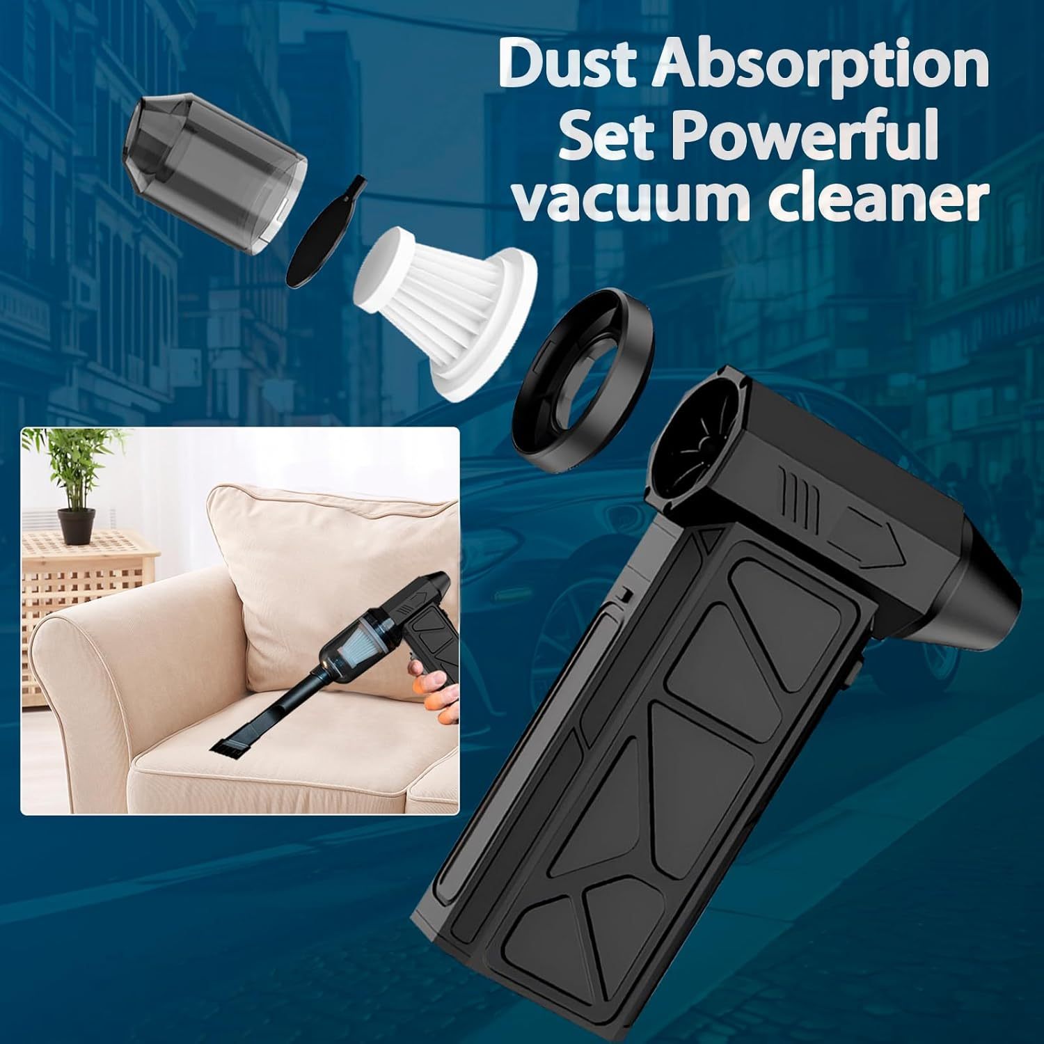 Cordless RV Vacuum Cleaner and Blower 130000 RPM 4-Speed Rechargeable Detachable Kit