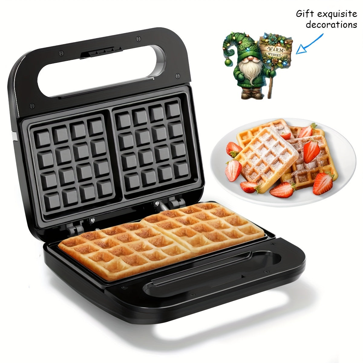 Portable waffle maker with touch control 1000W European plug quick heating