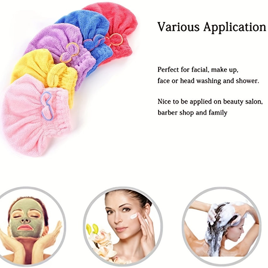 Розовая микрофибровая шапочка для сушки волос для женщин и девочек, быстро впитывающий турбан, полотенце