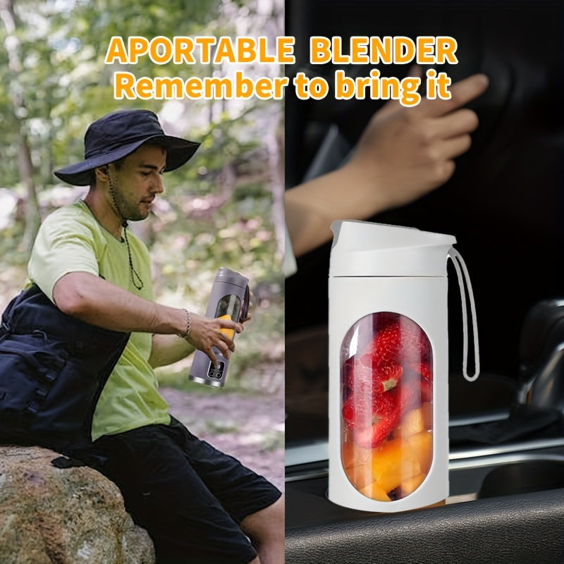 Exprimidor inalámbrico portátil con pantalla LED, 12 cuchillas, capacidad de 450ml