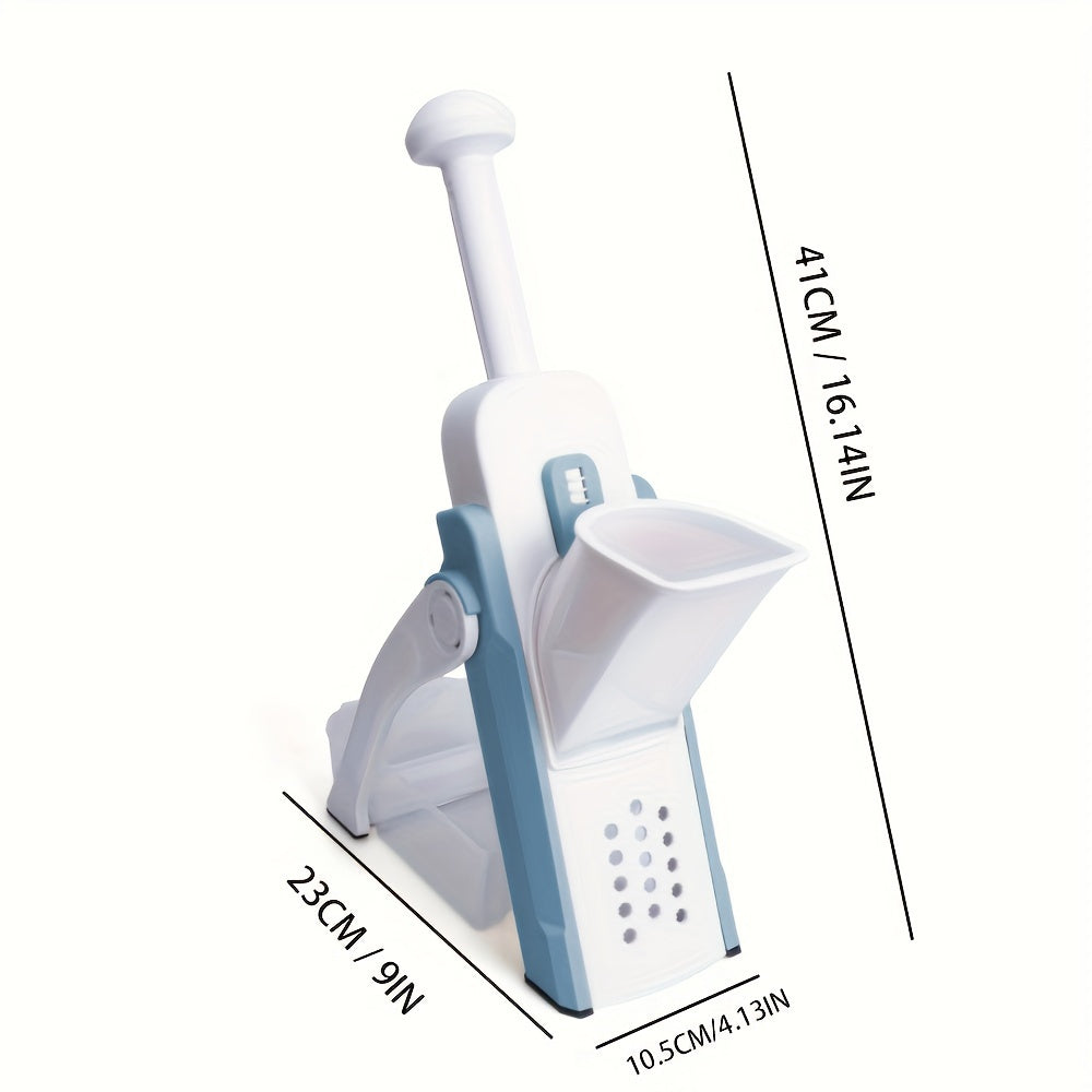 Manual Vegetable Chopper Slicer with Interchangeable Stainless Steel Blades for Fruits and Vegetables
