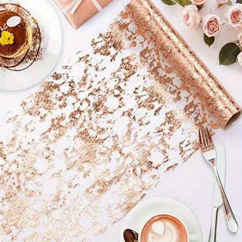 Camino de mesa dorado para bodas y fiestas, 72 pulgadas, decoración elegante