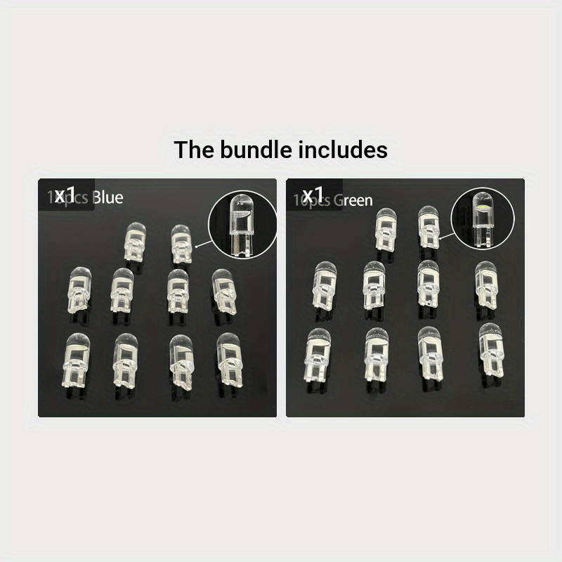 10 dona LED T10 Avtomobil ichki dumli chiroq lampasi Oq 6000K 12V Universal moslik