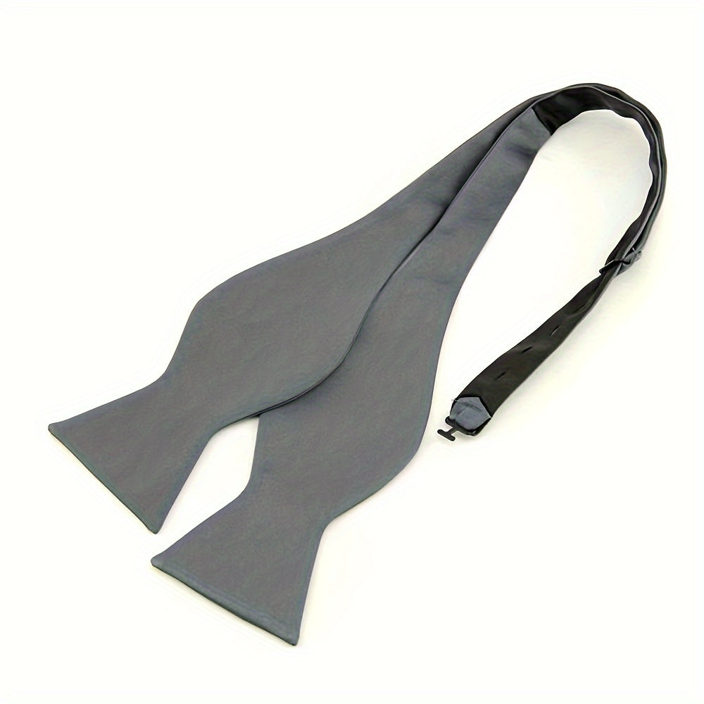 Men's Bow Tie for Weddings and Formal Events Black Satin Adjustable Accessory