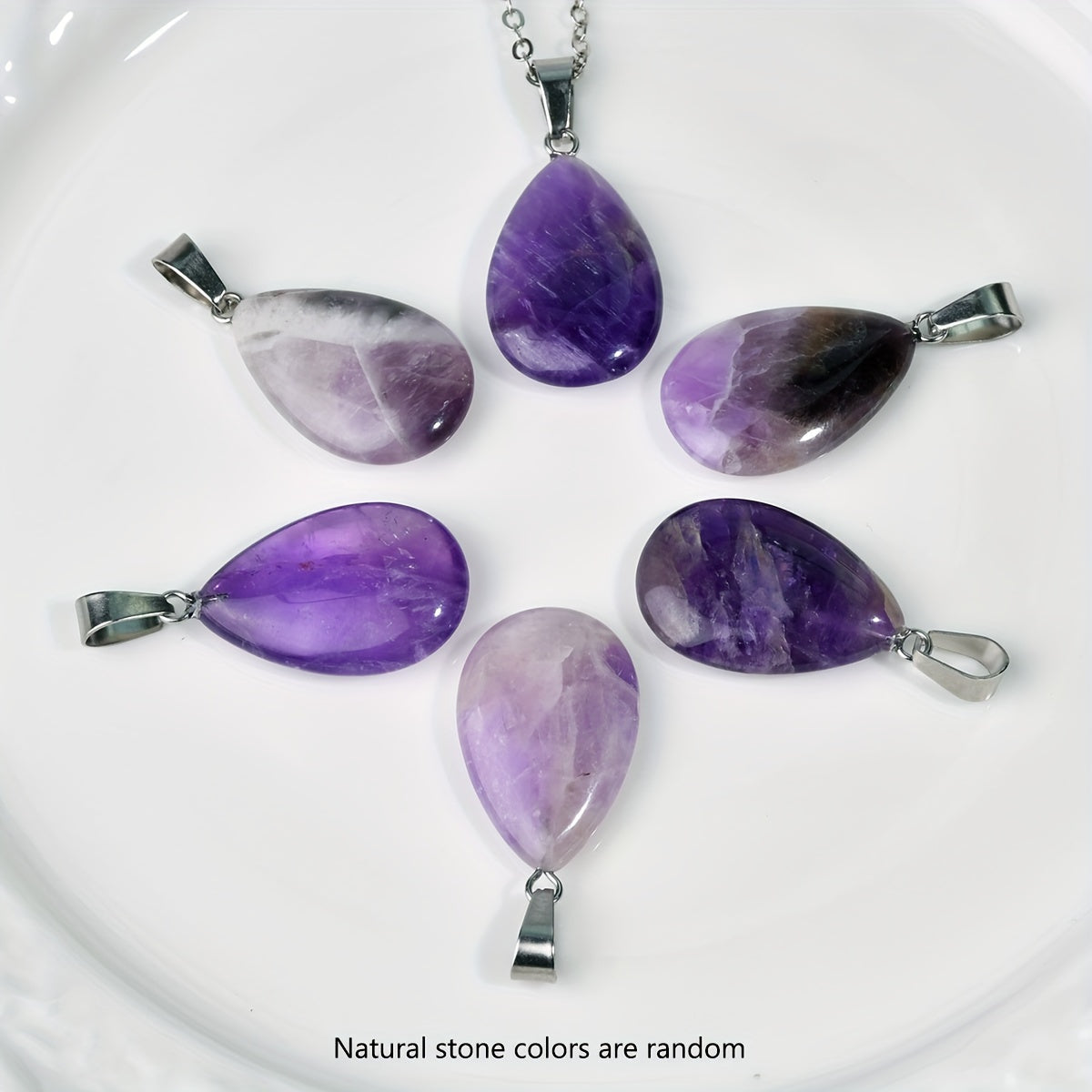 Boho-Chic Amethyst Jewelry Set Natural Stone Necklace and Earrings Gift for Women
