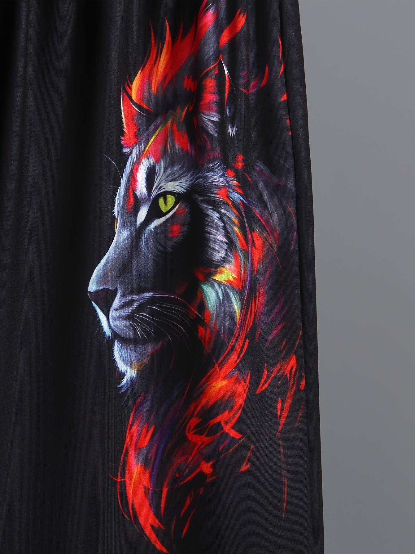 Boys Casual Two-Piece Suit with Lion Pattern for Outdoor Activities