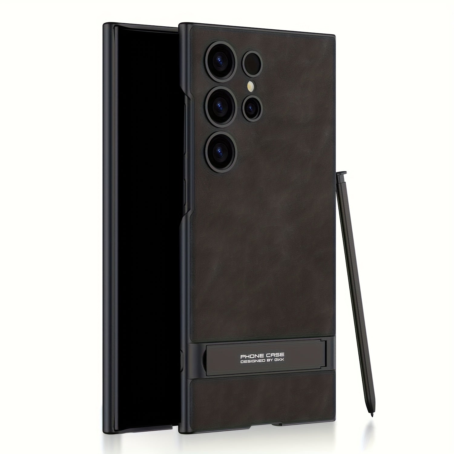 Suede Textured Phone Case for Samsung S24 Ultra with Invisible Stand Wireless Charging Pen Holder