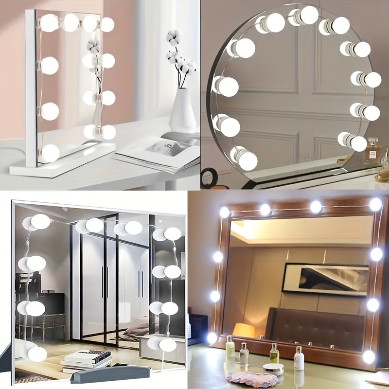 LED Makeup Mirror Lights with Dimmable USB Wall Lamp and Storage Wire