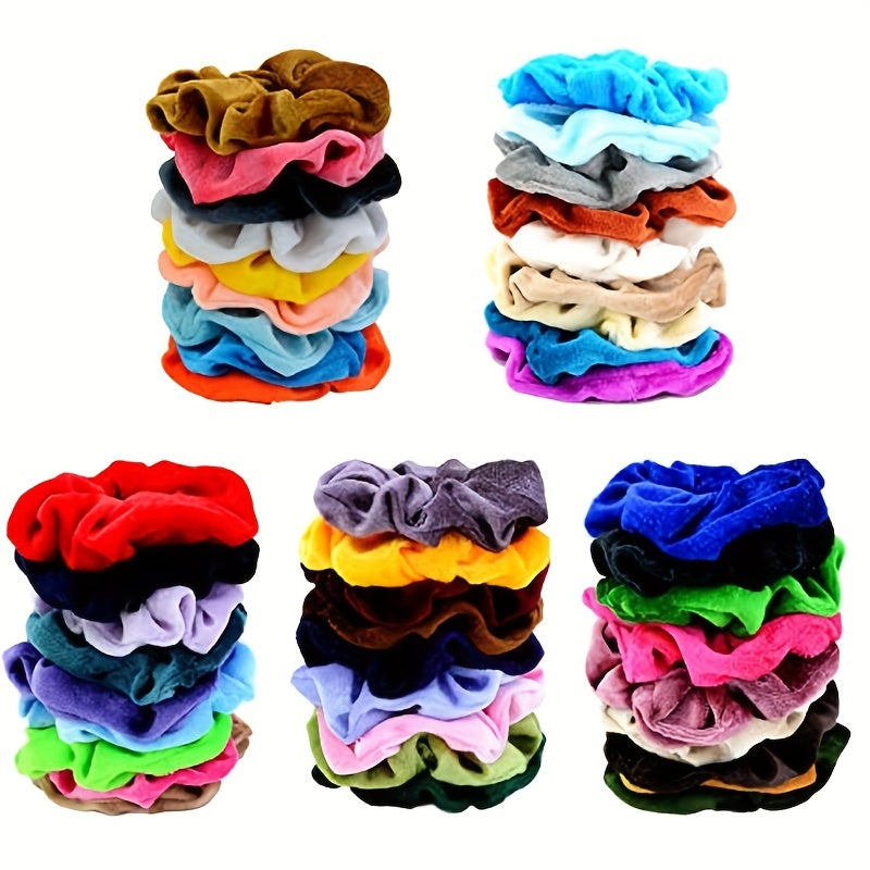 Velvet Hair Scrunchies Set of 45 Elastic Hair Ties for Women