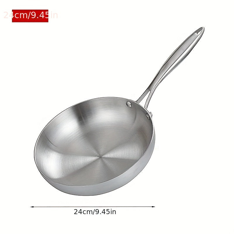 Set of Non-Stick Stainless Steel Frying Pans for Gas and Induction Cooktops