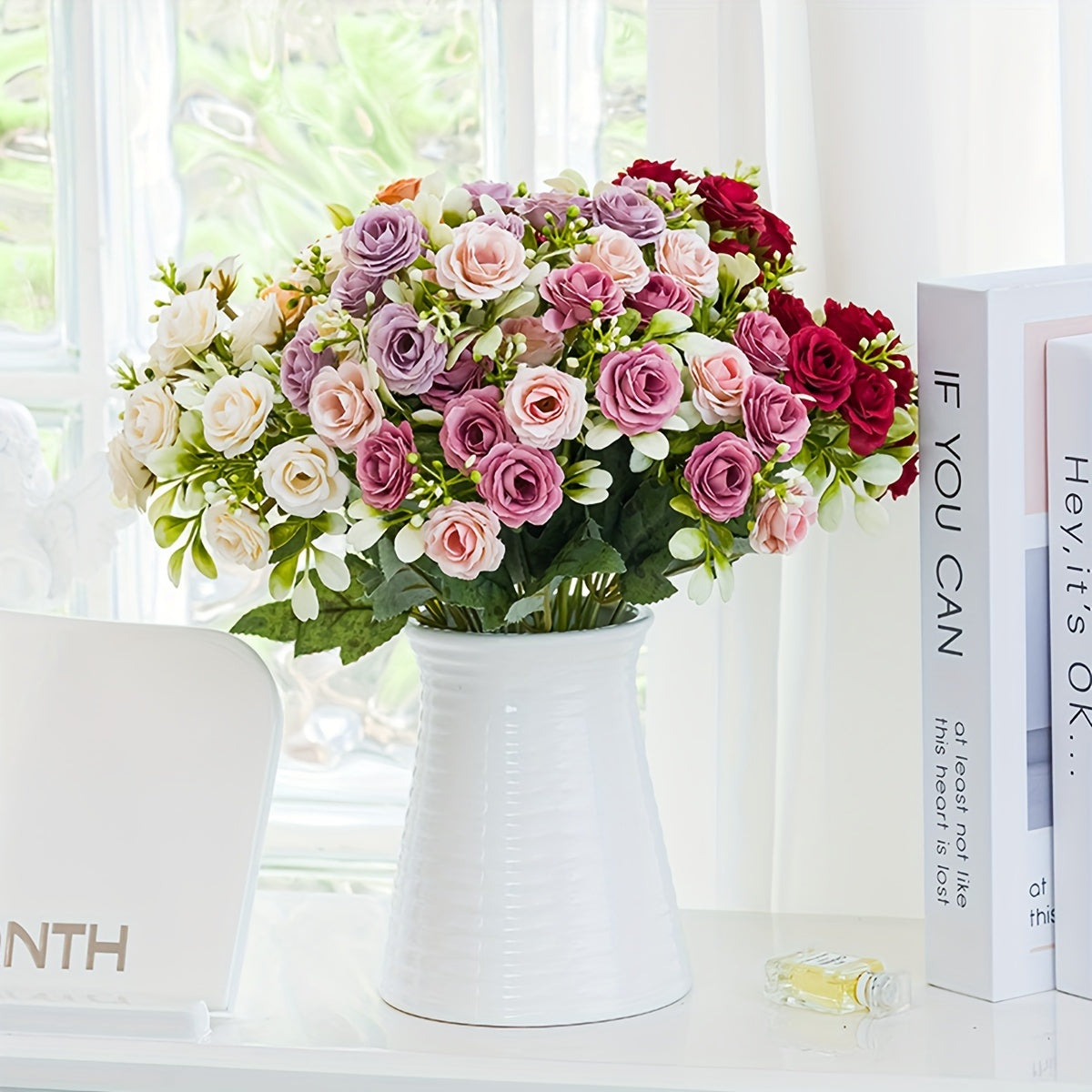 Artificial Rose Bouquet for Weddings Birthdays Home Decor 12 Stems