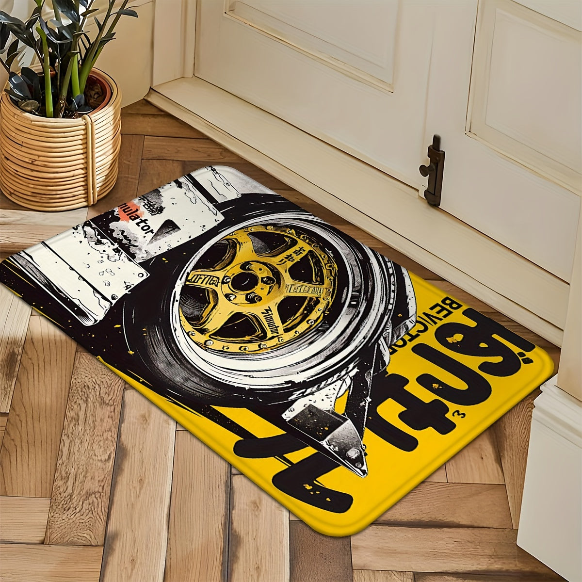 Soft Flannel Anti-Fatigue Door Mat 1.2cm Thick Non-Slip Absorbent Entryway Rug