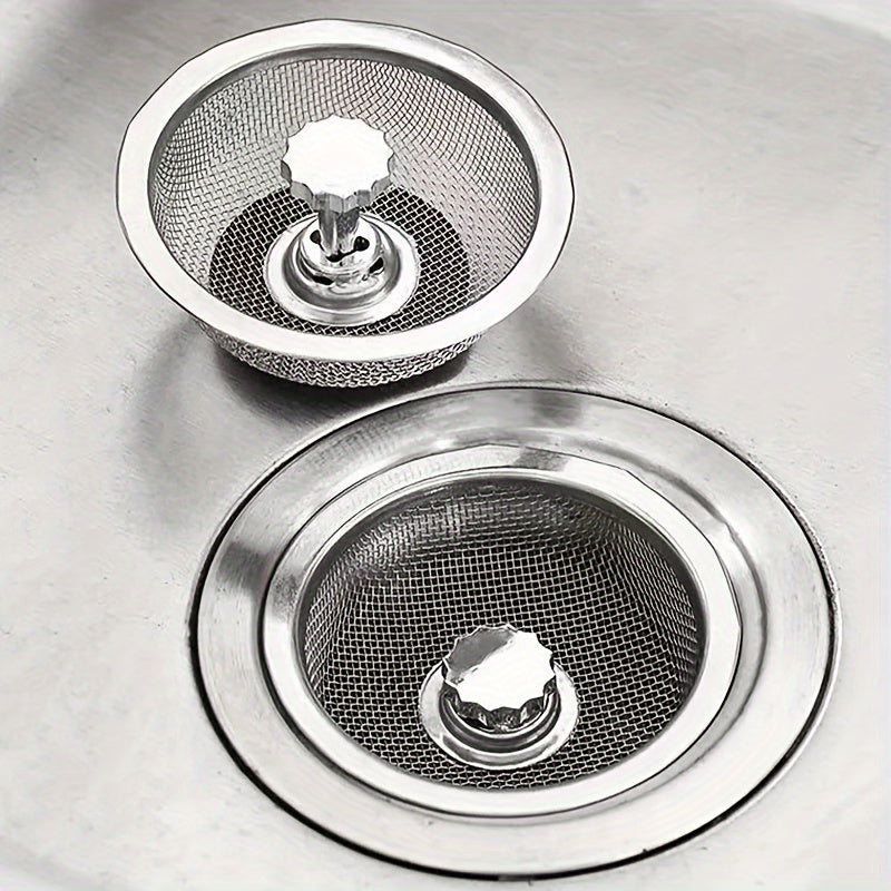 Stainless Steel Sink Strainer with Stopper Food Scrap Filter Dishwasher Safe