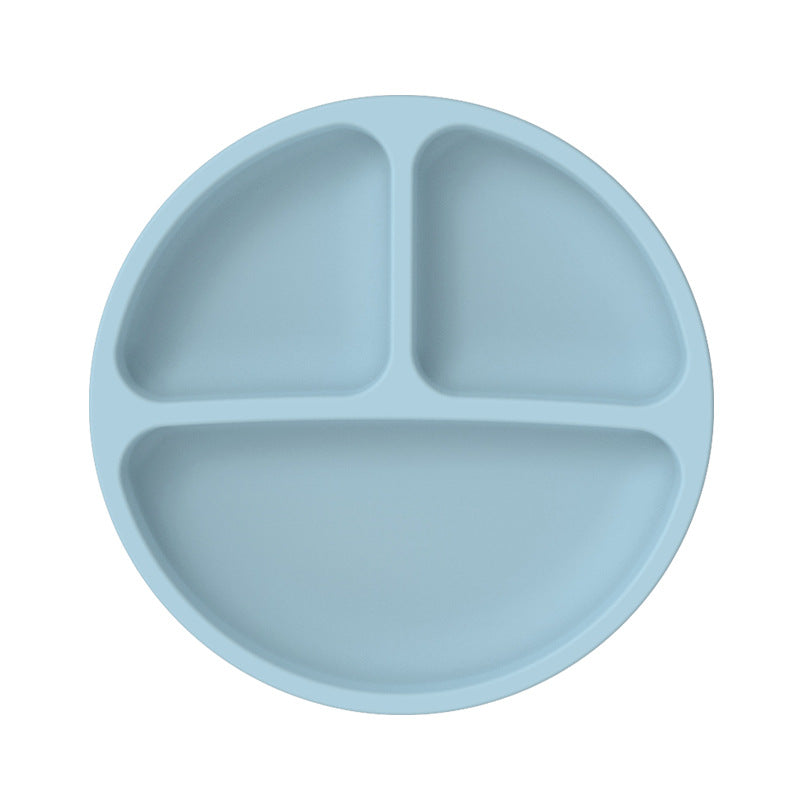Kids Silicone Dinner Plate Non-Slip Divided Feeding Bowl for Children
