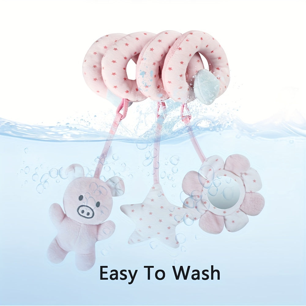 Newborn Baby Activity Toy Set High Contrast Sensory Spiral Hanging Toys for Stroller Bed Crib