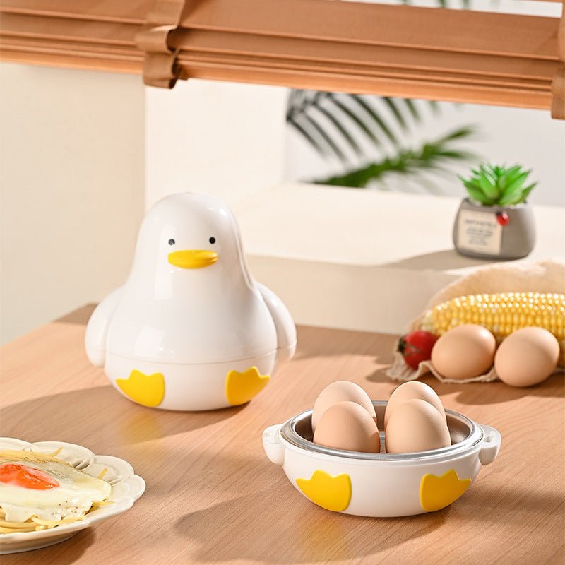 O'rik shaklidagi mikroto'lqinli tuxum pishirgich Sariq Kichik oshxona xavfsiz Batareyasiz