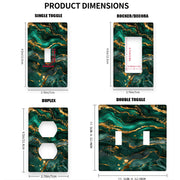 Switch Cover with Emerald and Golden Marble Light for Easy Installation No Batteries Needed