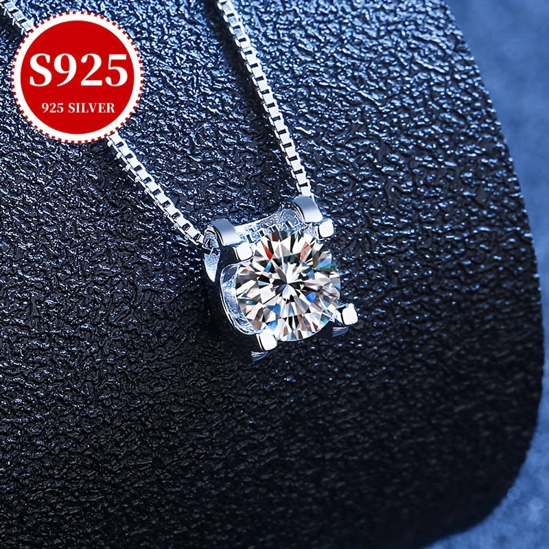Moissanite Pendant Necklace 1/2 Carat Sterling Silver Bull Head Design Gift for Women