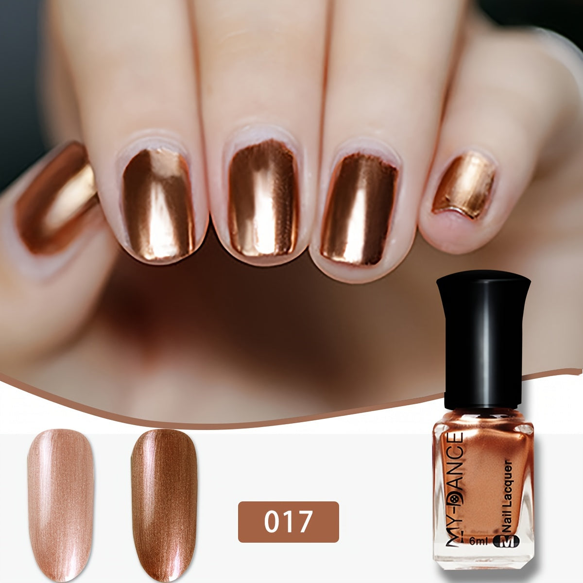 Metallic Shine Mirror Nail Polish for Women Long-Lasting Hypoallergenic Fast-Drying