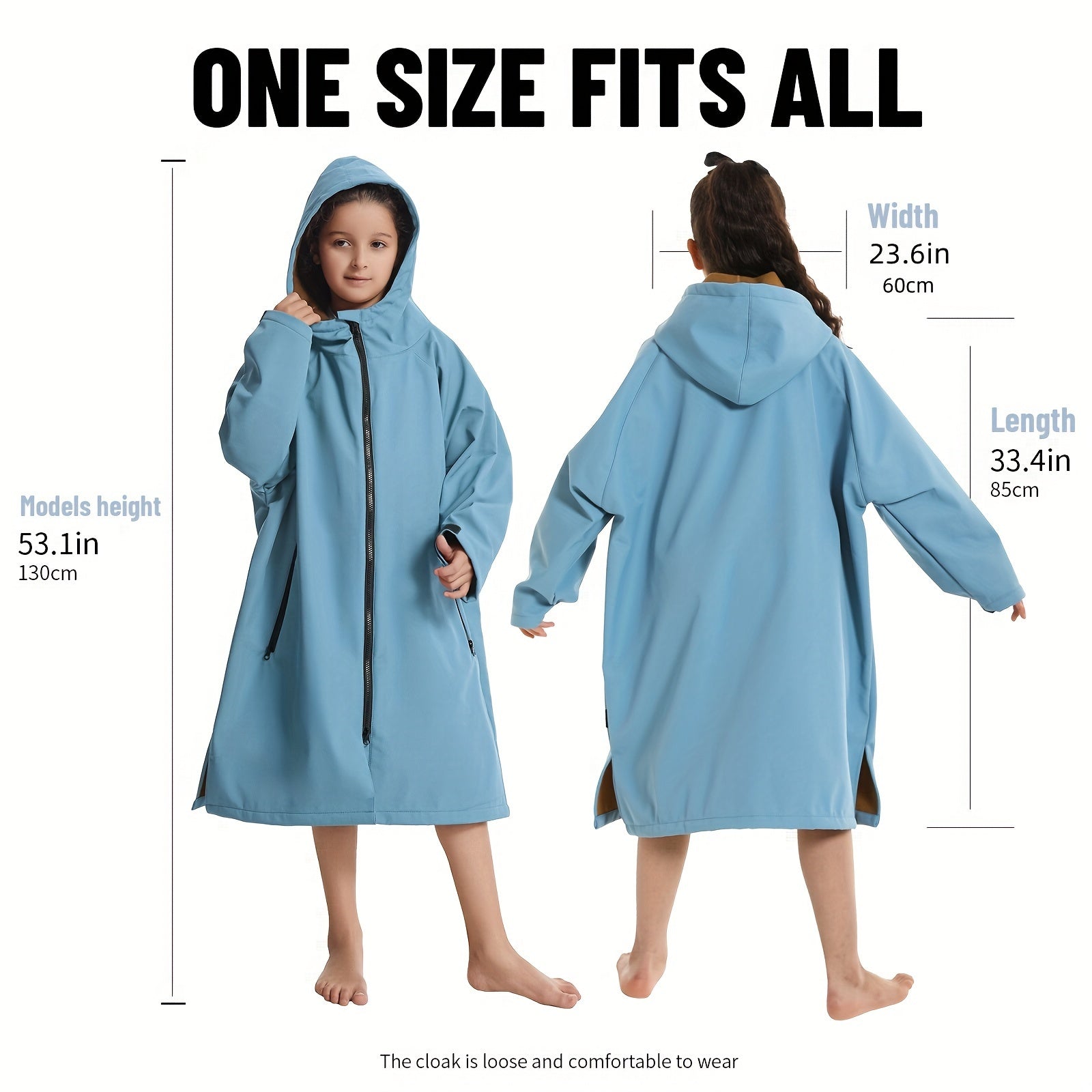 Zamonaviy suv o'tkazmaydigan o'zgarish xalat, mo'ynali ichki qismi, boshliq, kosmik mavzu, 240gsm, uyda va ochiq havoda, shamol o'tkazmaydigan va iliq.