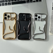 Small Snake Design Electroplated TPU Phone Case for iPhone 11-16 Drop Proof
