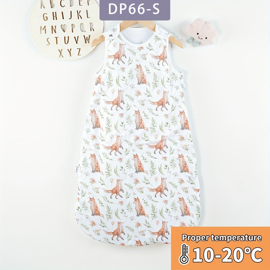 Kids Sleeveless Printed Sleeping Bag Soft Polyester Colorful Design Single Size