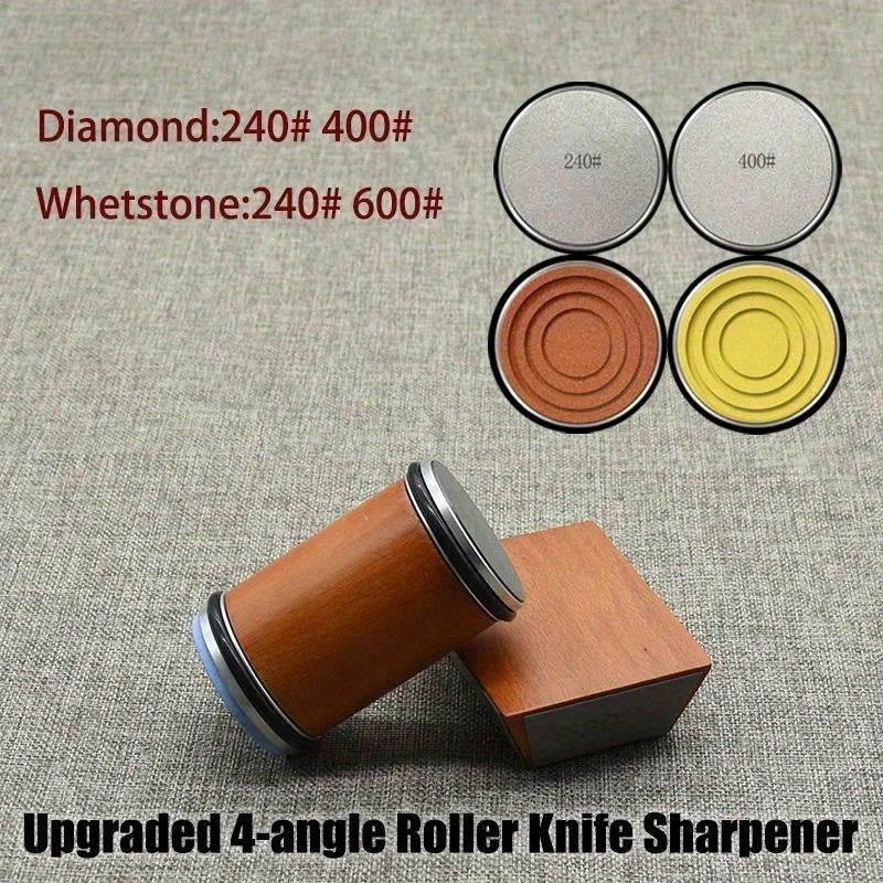 Diamond Agate Knife Sharpener Manual 4-Angle Magnetic Fixed Blade Kitchen Tool