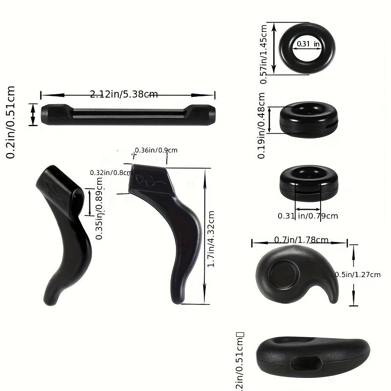 Премиум силиконовые антискользящие держатели для очков, удобные защитные крючки для ушей для солнечных очков, очков для чтения и другой оптики. Включает 16 пар.