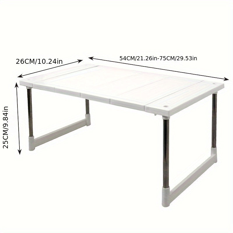 Регулируемый раздвижной кухонный органайзер под раковиной - прочная пластиковая полка для хранения в шкафах и столешницах, идеально подходит для столовых приборов