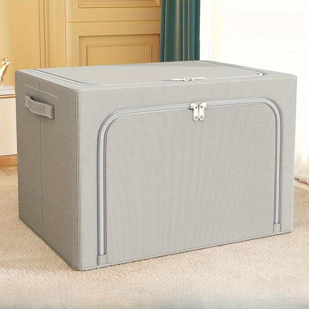 Storage Box Waterproof Cordura Foldable Steel Frame with Transparent Window for Wardrobes Vehicles and Moving