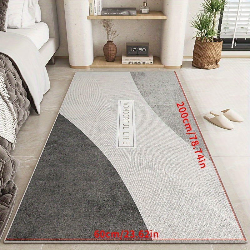 Alfombra de estilo nórdico para corredores antideslizante, resistente a manchas, duradera, con diseño abstracto y circular, para entrada, dormitorio, sala de estar y lavandería