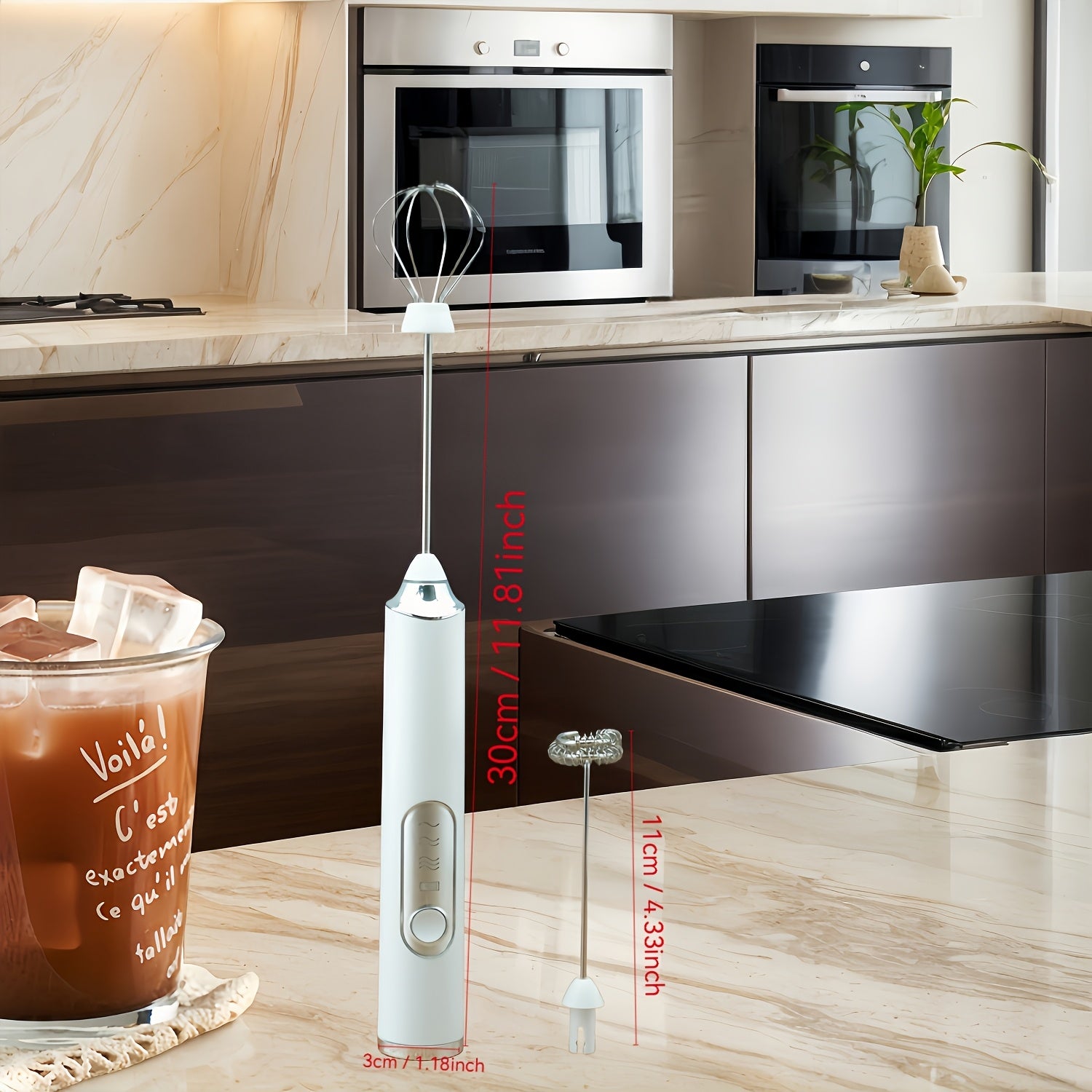 Мини-электрический ручной беспроводной USB-заряжаемый взбивалка для кофе