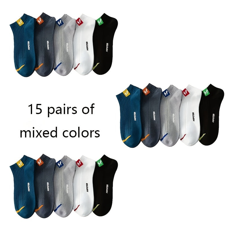 Set of 20 Unisex Low-Cut Sports Socks Polyester Spandex Solid Color