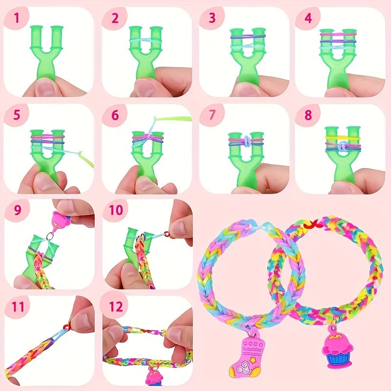 DIY Jewelry Making Kit with Colorful Silicone Bands and Accessories for Bracelets Watches and Shoes