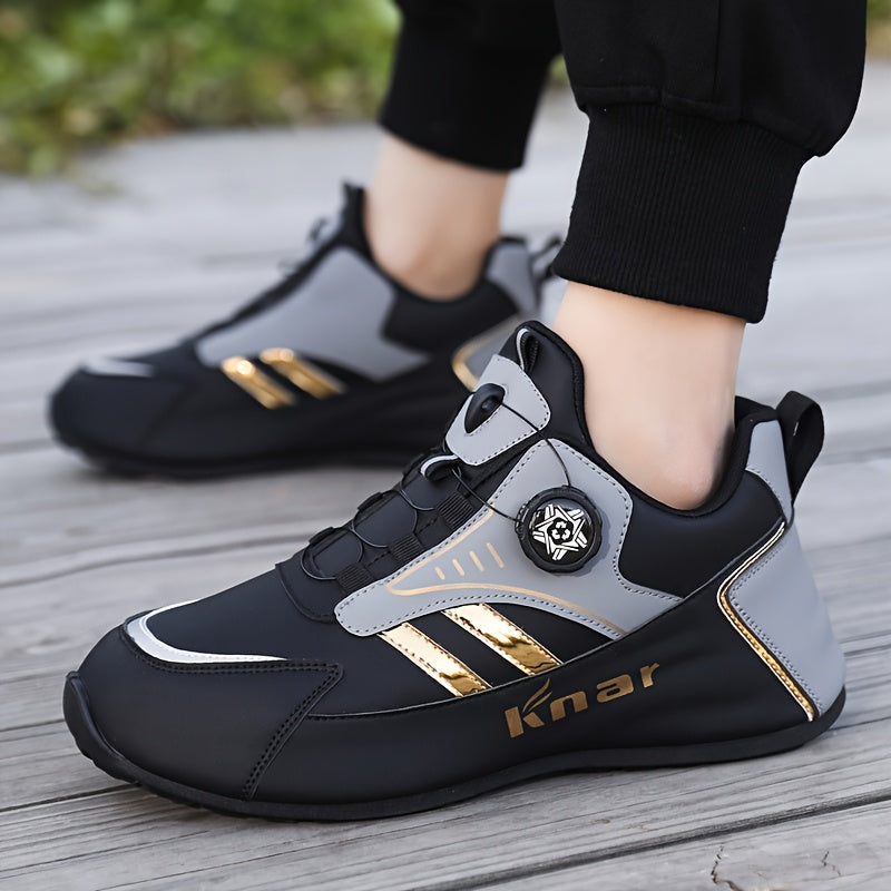 Men's Lightweight Casual Sneakers with Anti-Slip Sole and Buckle Closure