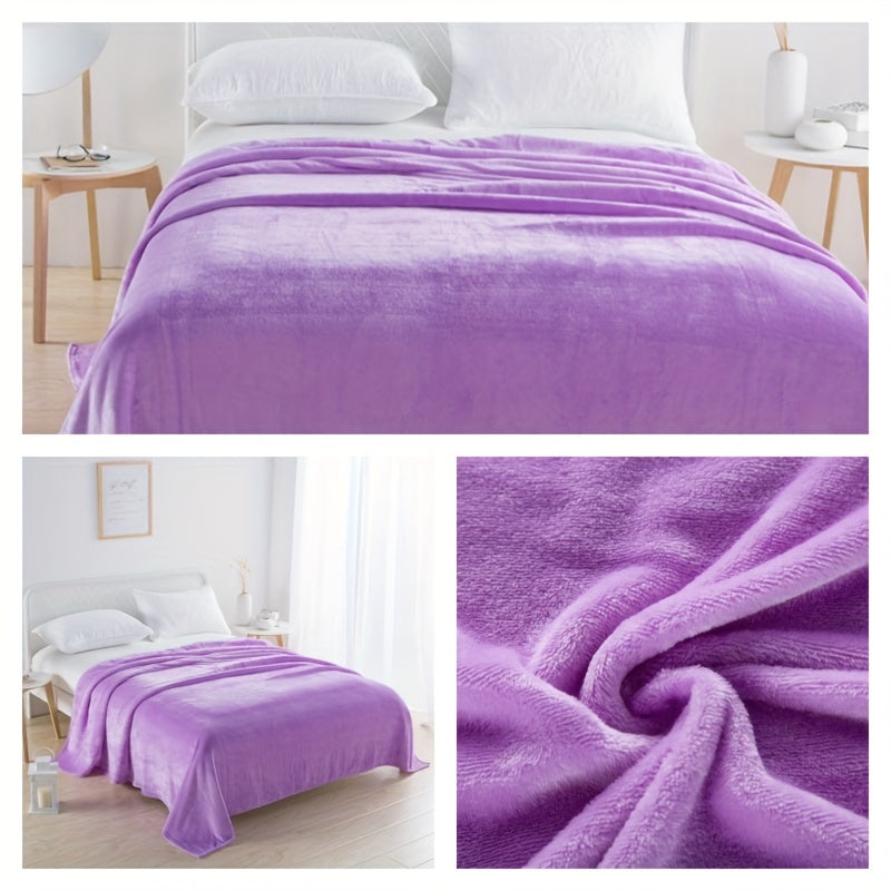 Reversible Flannel Fleece Throw Blanket for Couch Bed Camping and Travel