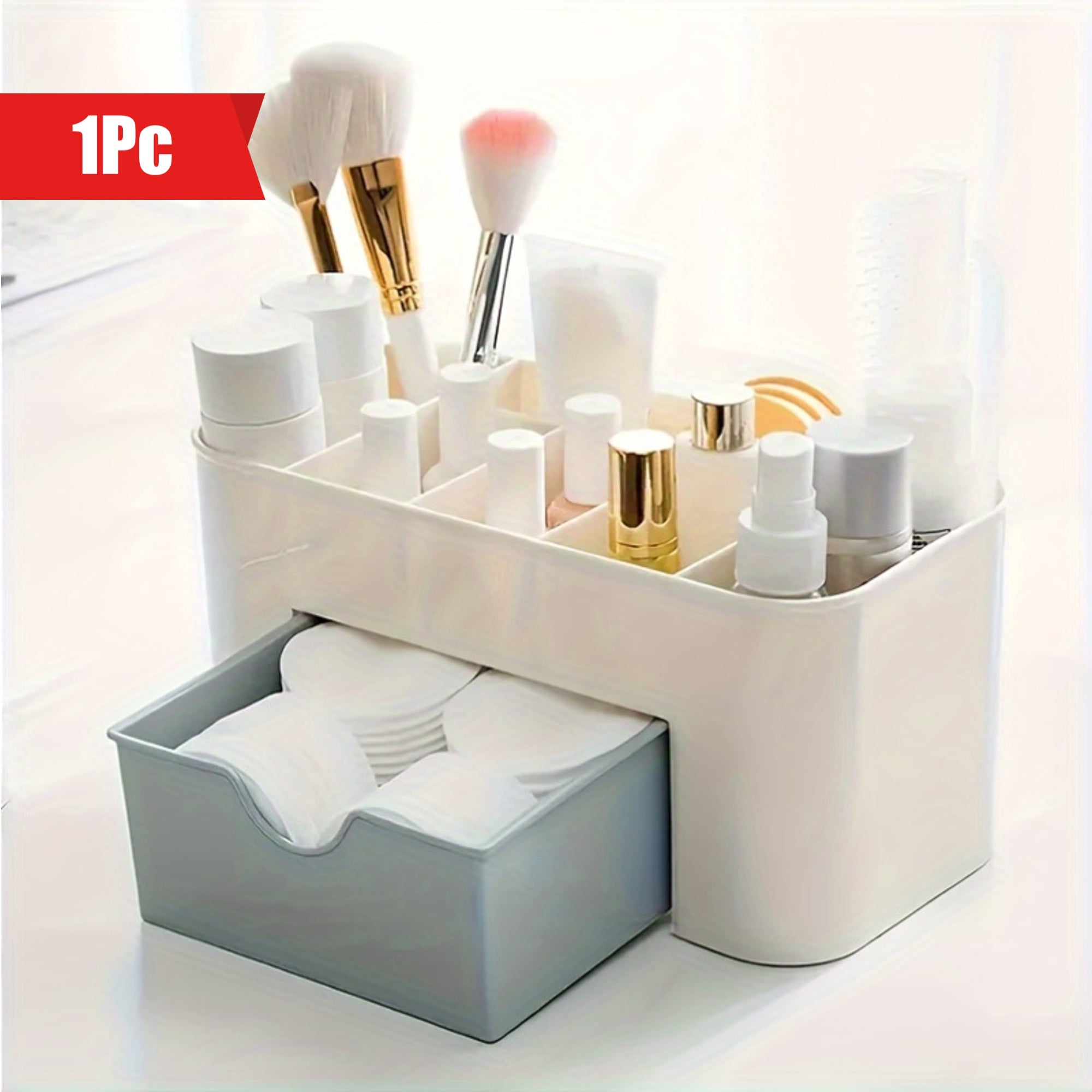 Plastic Desktop Organizer with Drawers for Jewelry Cosmetics and Makeup Storage