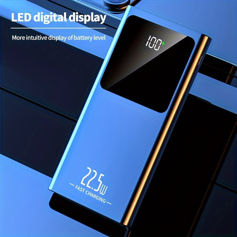 Banco de energía de 20000mAh con carga rápida, pantalla LED, linterna, USB Tipo-C para iPhone, Android y uso al aire libre