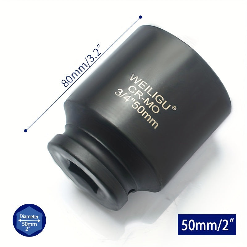 Тяжелая пневматическая головка-ключ 3/4 дюйма, средняя длина, хром-ванадий