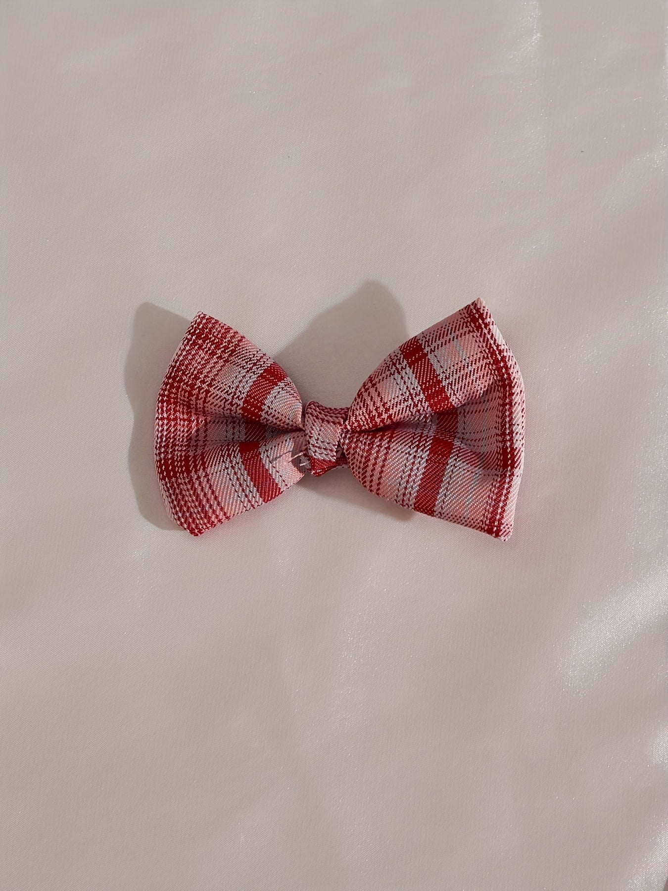 Plaid Bralette and Skirt Set with Bow Hair Clip Polyester Pleated Lingerie