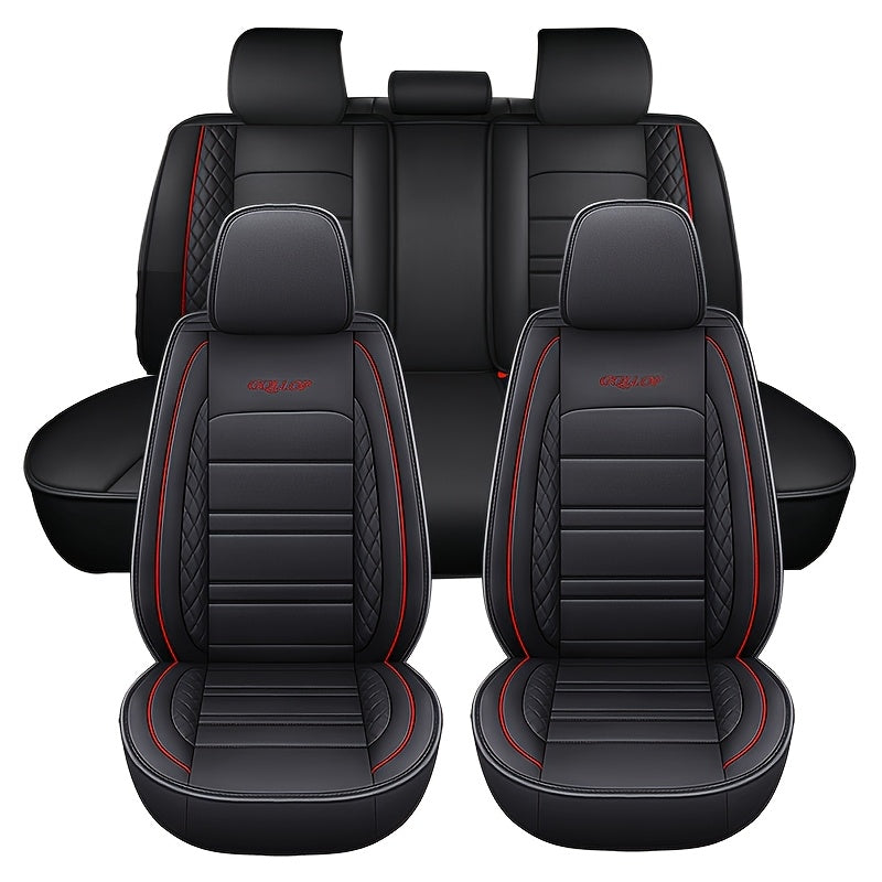 Universal Faux Leather Car Seat Covers Full Coverage Sponge Filled