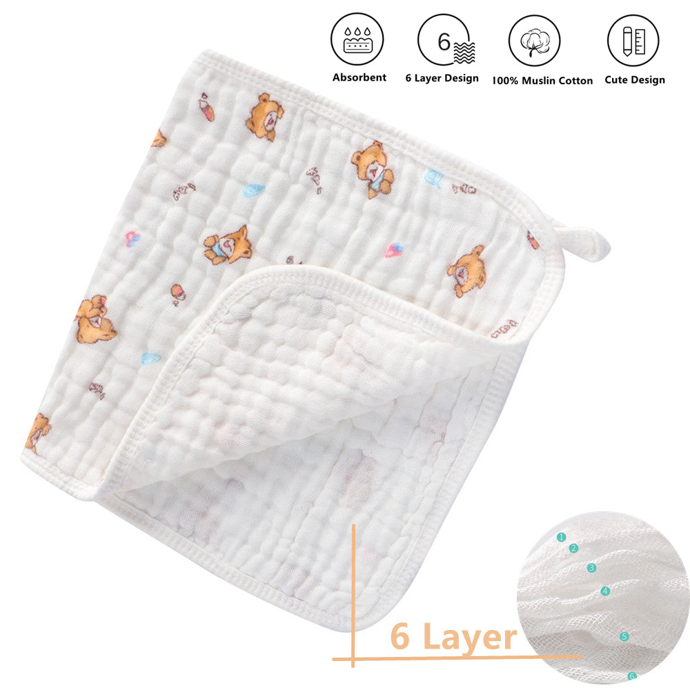 Bola uchun Burp Cloths Muslin 50.8cmX25.4cm 5 ta paket, O'g'il va qizlar uchun